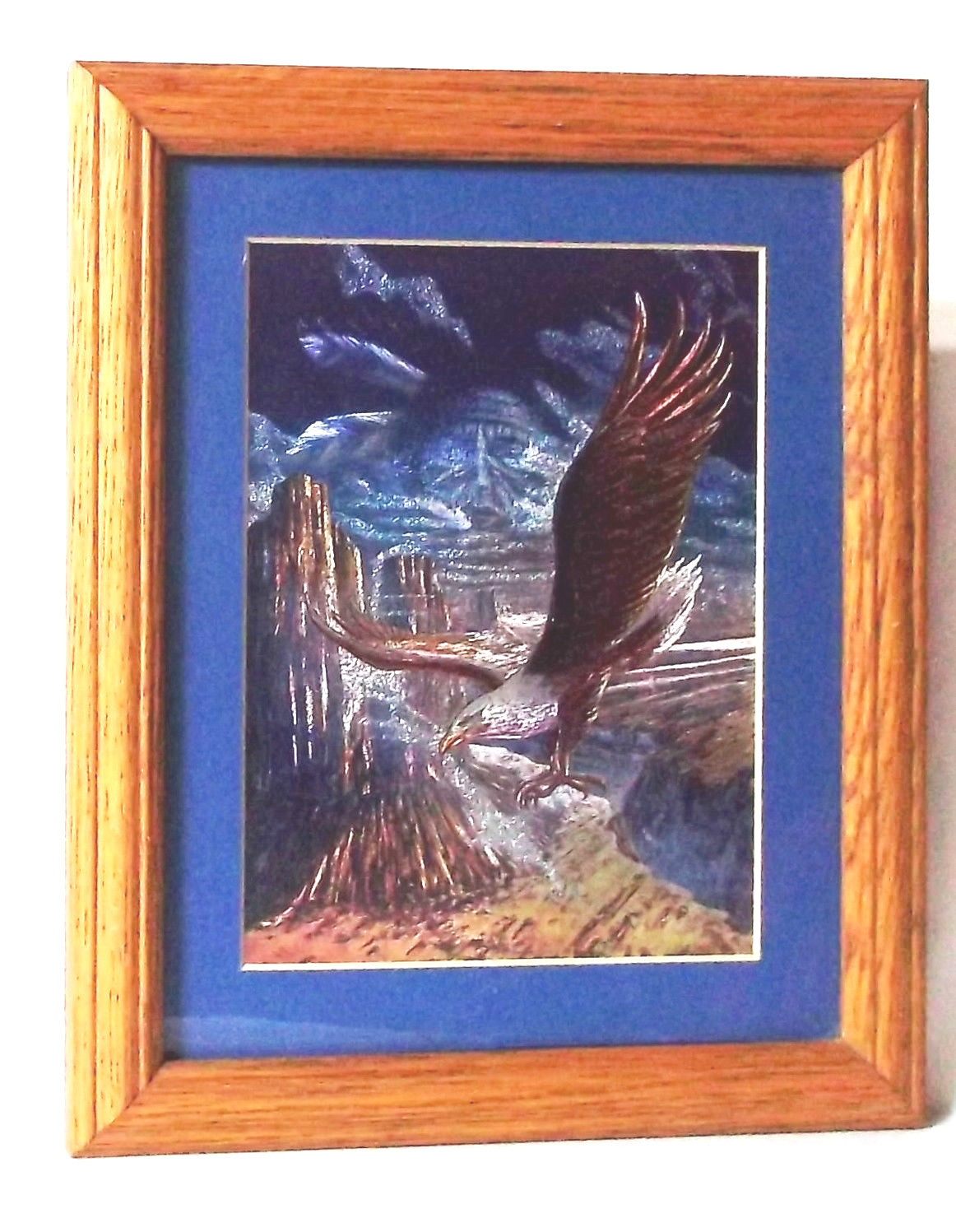Beautiful Bald Eagle Canyons Spirit Metal Foil Art PrintMetal Etchings