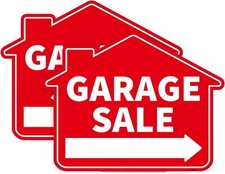 2PC Garage Sale Yard Sign with Stakes, 17 Inches by 13 - Multicolor
