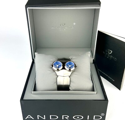 Montre Android Alien Dual Time cadran bleu équilibre AD52