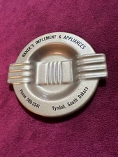 Vintage Metal Ashtray, Ranek’s Implement & Appliances in Tyndall, SD.
