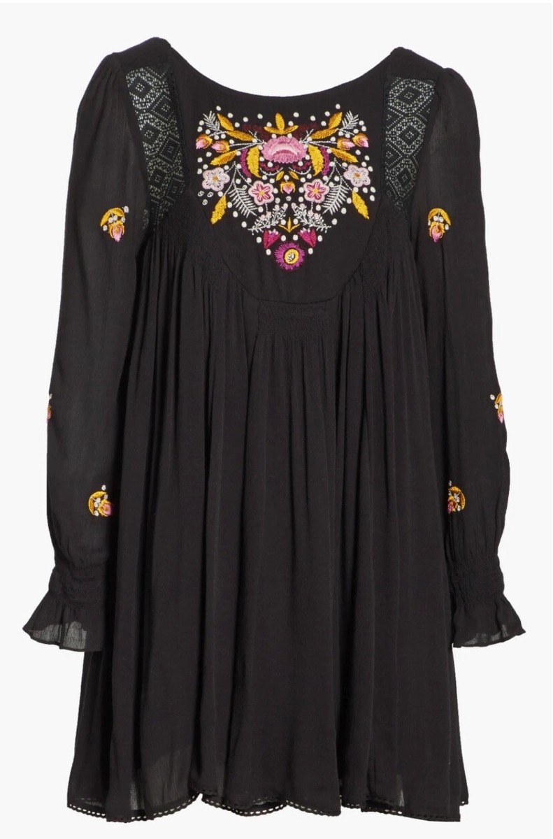free people black embroidered dress VERSACE Size XL Black Gold Textured Cotton Shawl Collar Robe – Sui Generis  Designer Consignment