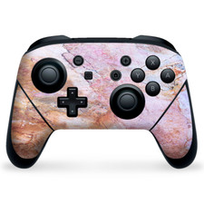 Nintendo Switch Pro Controller Skin Decal Vinyl Wrap - Rose Peach Pink Marble