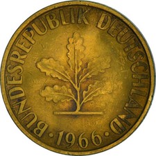 #365959 M&uuml;nze, Bundesrepublik Deutschland, 10 Pfennig, 1966, Karlsruhe, SS, Br