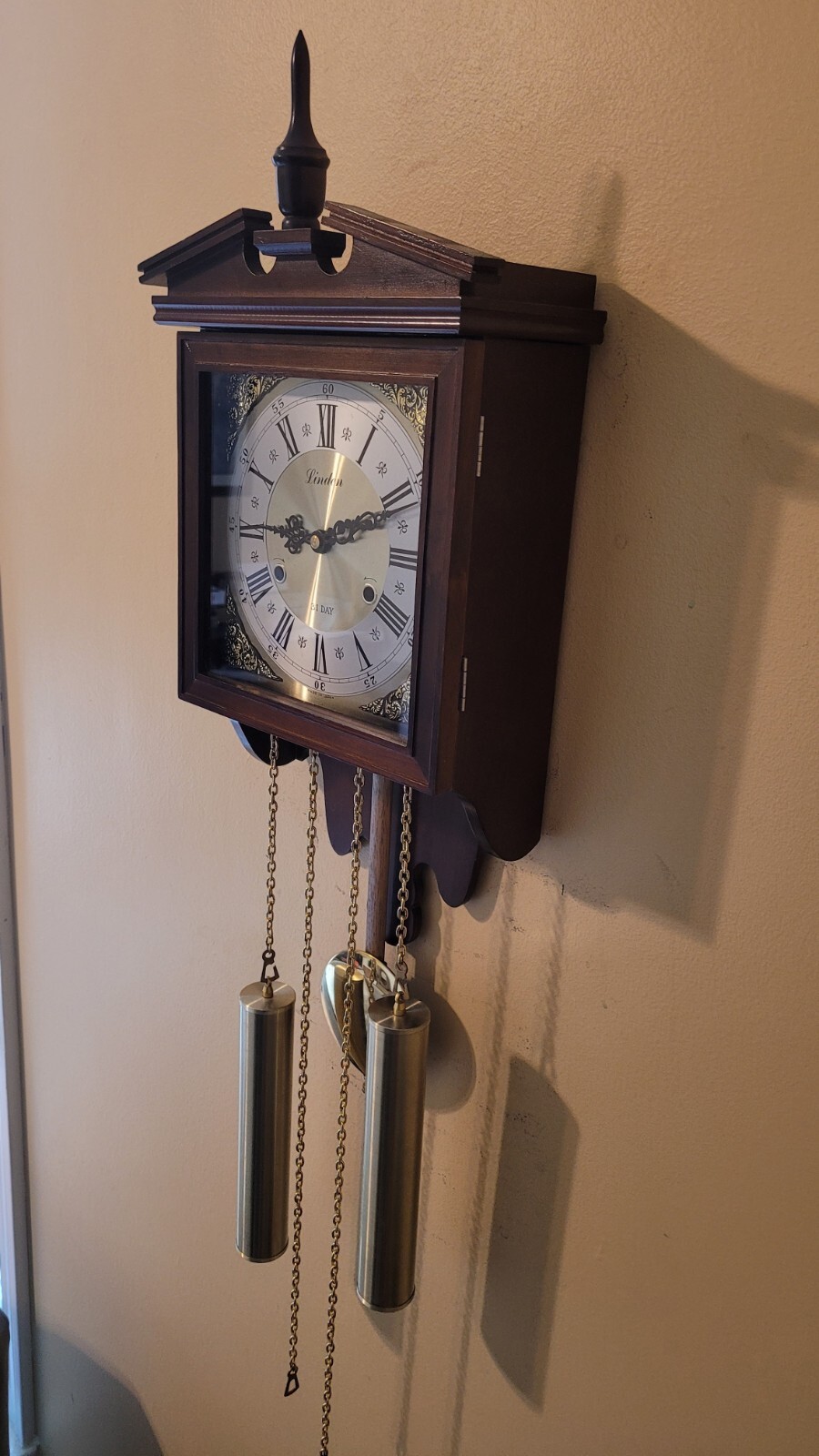 Linden 31Day Wall Clock Chimes W/Key Large Pendulum Exceptional eBay