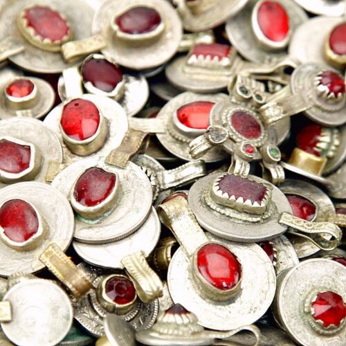 100 echte Juwelenmünzen Stammesbauchtanz Kuchi Stamm - TIEFROTE Farbe - Bild 4 von 6