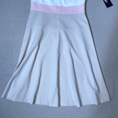 Tommy Hilfiger Fit & Flare Dress Womens 4 White Beige V Neck Tennis Country Club - Picture 5 of 13