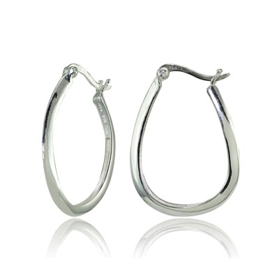 Sterling Silber geschwungene Twist Creolen
