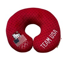 Almohada de avión de viaje con cuello olímpico Hello Kitty Team EE. UU. súper cómoda roja