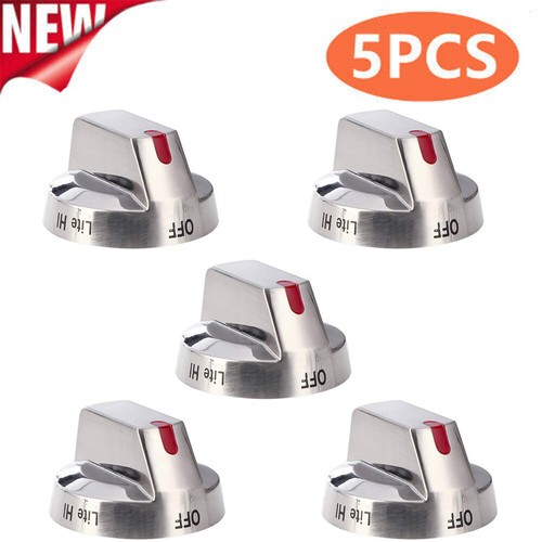 DG64-00473A Top Burner Control Dial Knob Range Oven Replacement Chrome Knobs