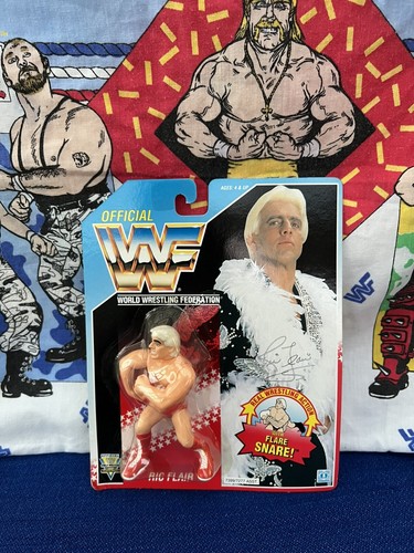 Official WWF, 1992 Hasbro MOC Ric Flair On Blue Ca...