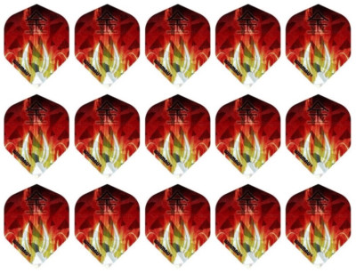 5 Sets Winmau 3D Metallic Standard Dart Flights   Ships w Tracking - Golden Fire
