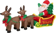 Glitzhome Christmas Outdoor Lighted Inflatable Decor (Santa Sleigh)