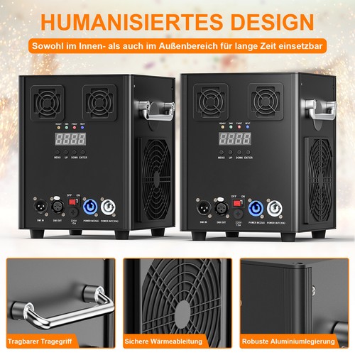 2x 750W Sparkular Funkenmaschine Cold Spark Machine DMX Hochzeit DJ Weihnachten - Afbeelding 6 van 43