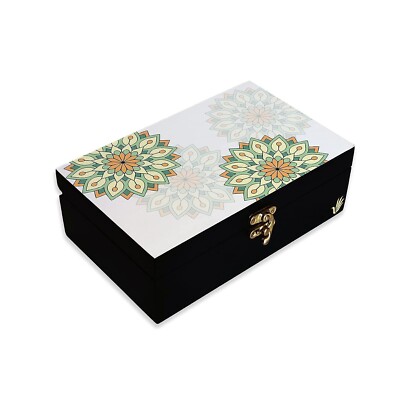 Grüne Mandala Design Schmuckbox, Tarotbox, Vintagebox, Knick-Knacks Aufbewahrung