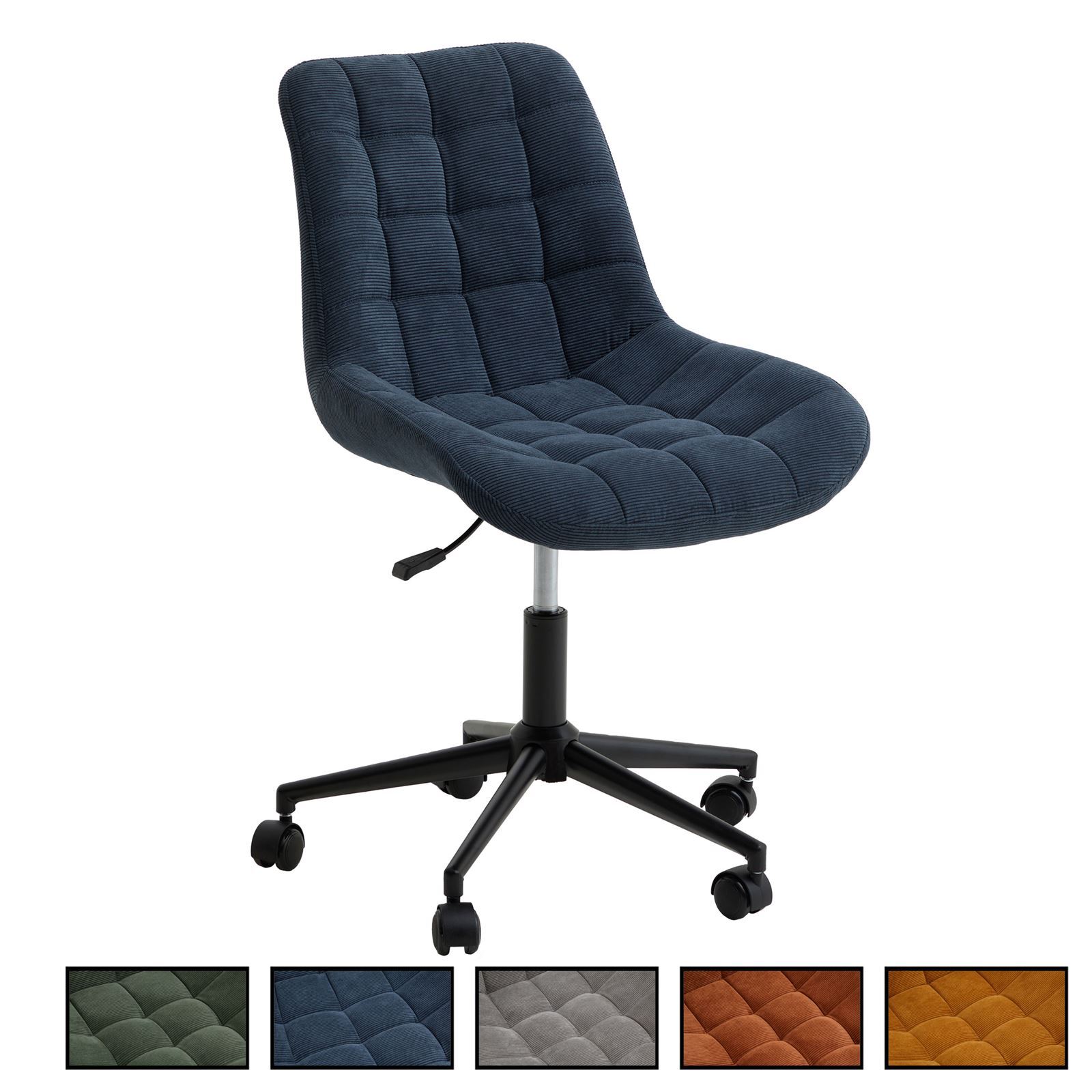 Chaise de bureau en velours côtelé rose poudré pour un coin coiffeuse élégant