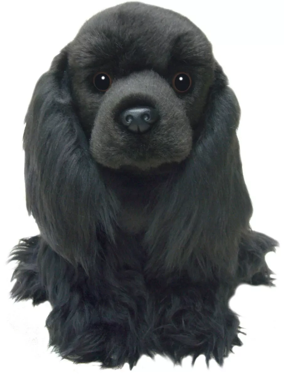 Black and white cocker spaniel stuffed best sale animal