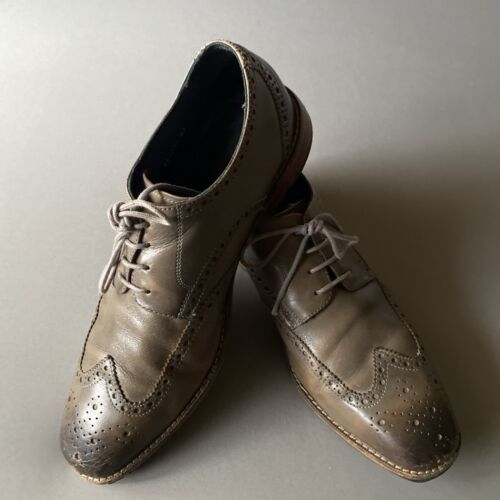 Florsheim Vintage Men Grey Imperial Leather Lace Up Oxford Dress Shoes Sz 9.5 D - Picture 1 of 24