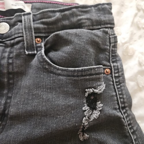 Signature Levi Strauss Girls Sz W12 Black Heritage Mom Shorts Cuffs Distressed - Picture 9 of 22
