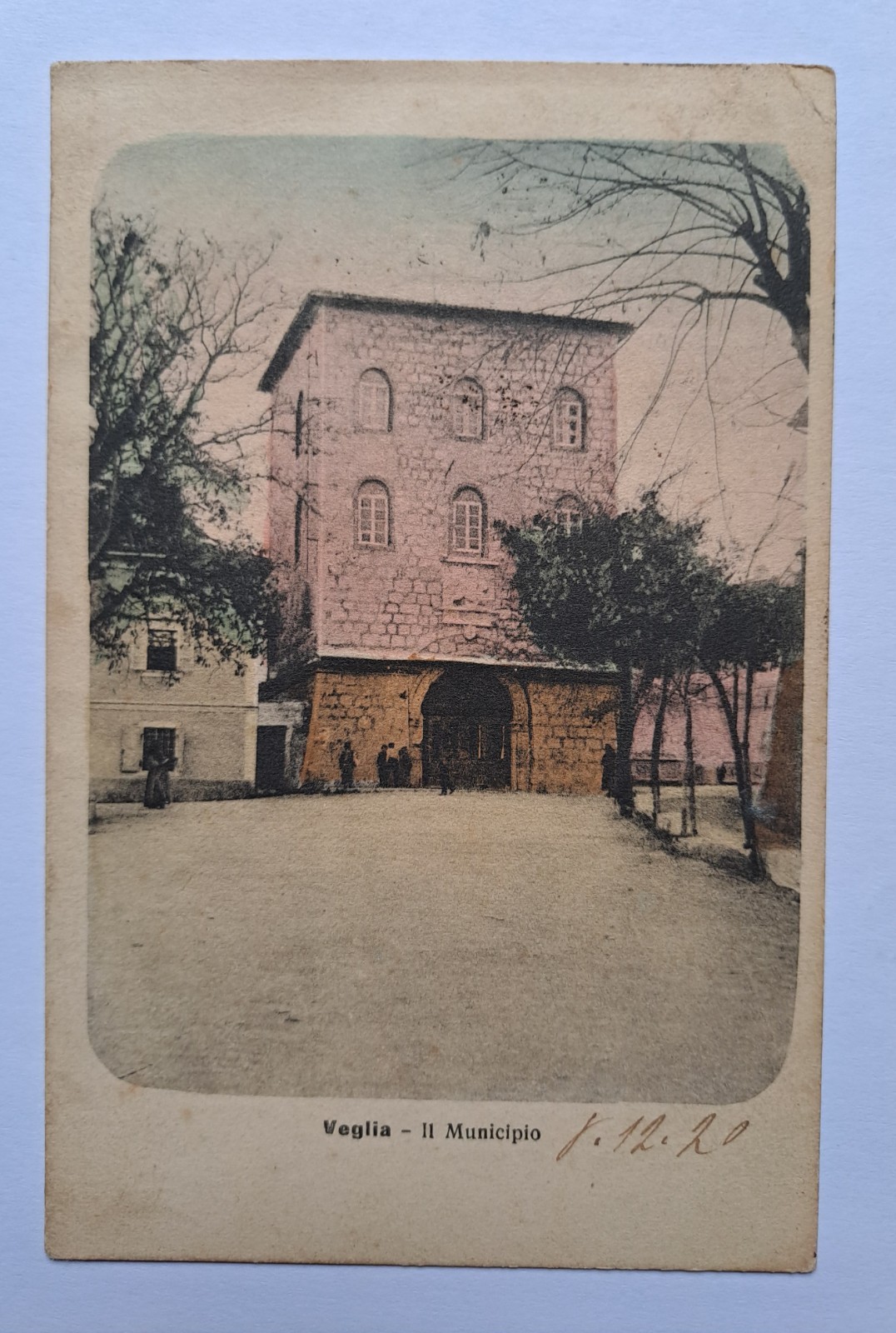 VEGLIA Krk Vekla Golfo del Quarnaro Croatia Croazia Il Municipio cartolina 1920