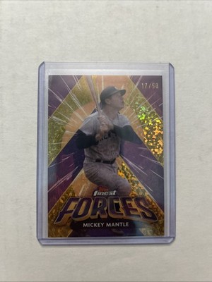 2025 -26 Topps Finest Mickey Mantle Finest Forces Gold /50 Mini-Diamond SSP