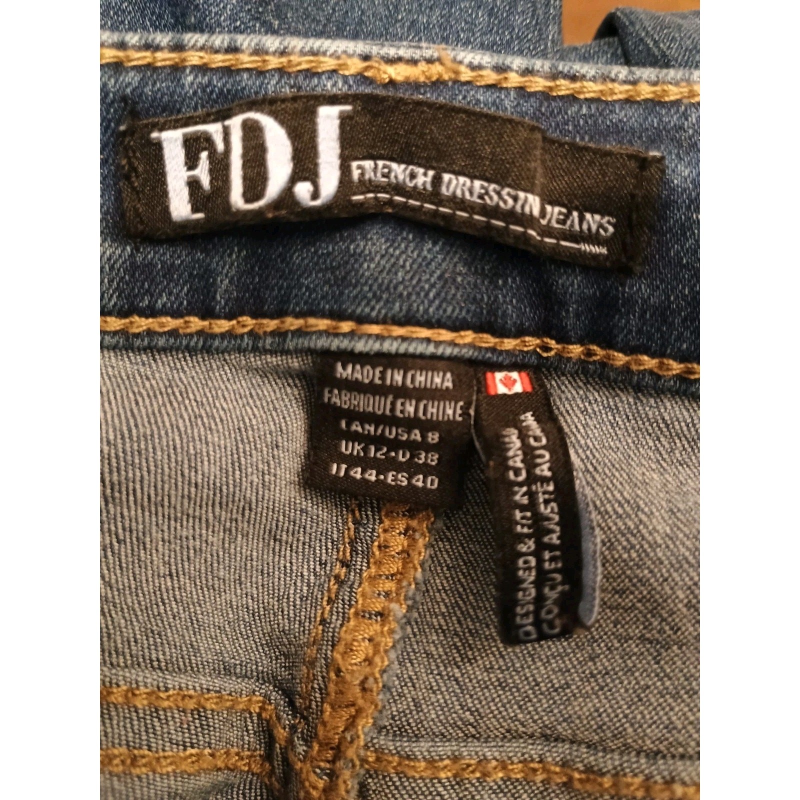 FDJ French Dressing Women's Suzanne Skinny Butterfly Embroidered Sequin Size 8