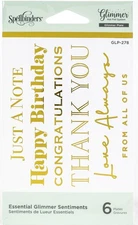 Spellbinders Glimmer Hot Foil Plate-Essential Glimmer Sentiments
