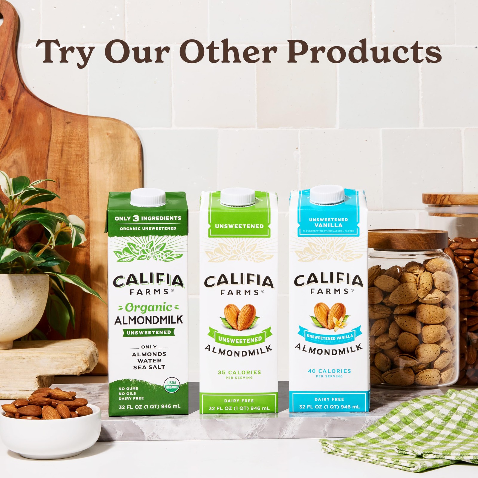 - Organic Unsweetened Almond Milk, 32 Oz (Pack of 6), Dairy Free, Vegan, Plan...