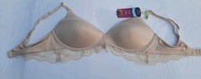 NWT Maidenform DM1196 Lift Wireless Bra Lightly Padded Lace Womens 36B Pale Pink