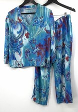 Natori Floral Paisley Pajamas Set Sleepwear Size Medium
