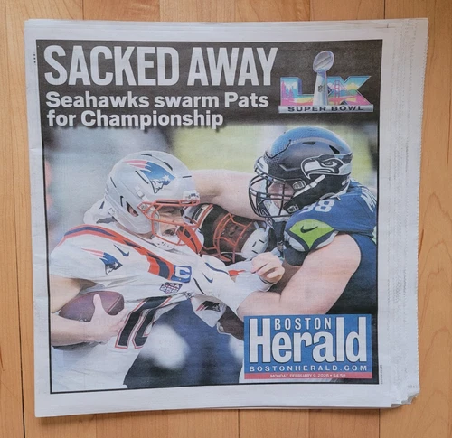 SEATTLE SEAHAWKS FULL NEWSPAPER SUPER BOWL LX CHAMPIONSHIP BOSTON HERALD  2-9-26