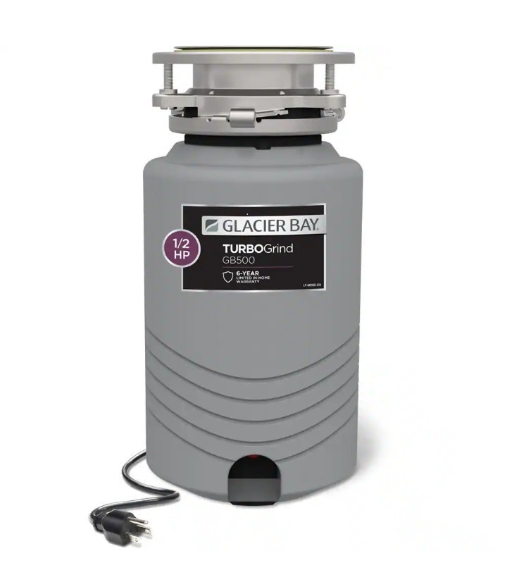 Glacier Bay  GB500 Turbo Grind 1/2hp Garbage Disposal Continuous Feed Open Box.