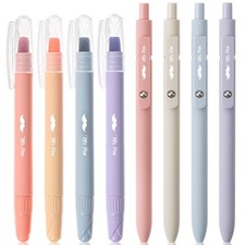 Mr. Pen- Gel Highlighters and Pens, 8 Pack, Pastel Barrel, No Bleed Black