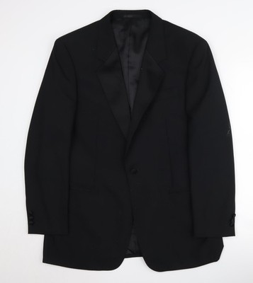 FH Blazer Sakko Herren schwarz Größe 42 - Wollmischung - top