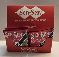 Sen Sen Breath Taking Refreshment Candy Licorice Vintage Full box of 12 Packets