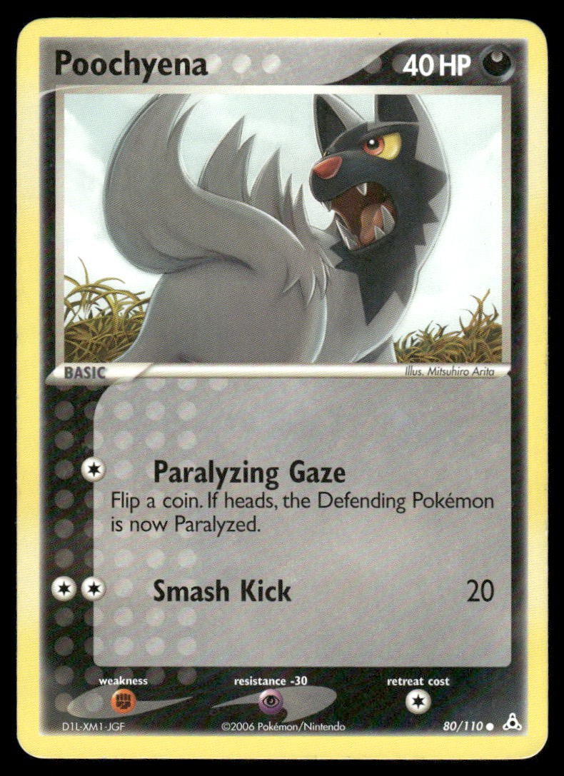 Poochyena 80/110 Common Holon Phantoms Pokemon Lightly Played