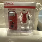 VINTAGE COCA COLA SALT AND PEPPER SHAKERS BEAR & VENDING MACHINE