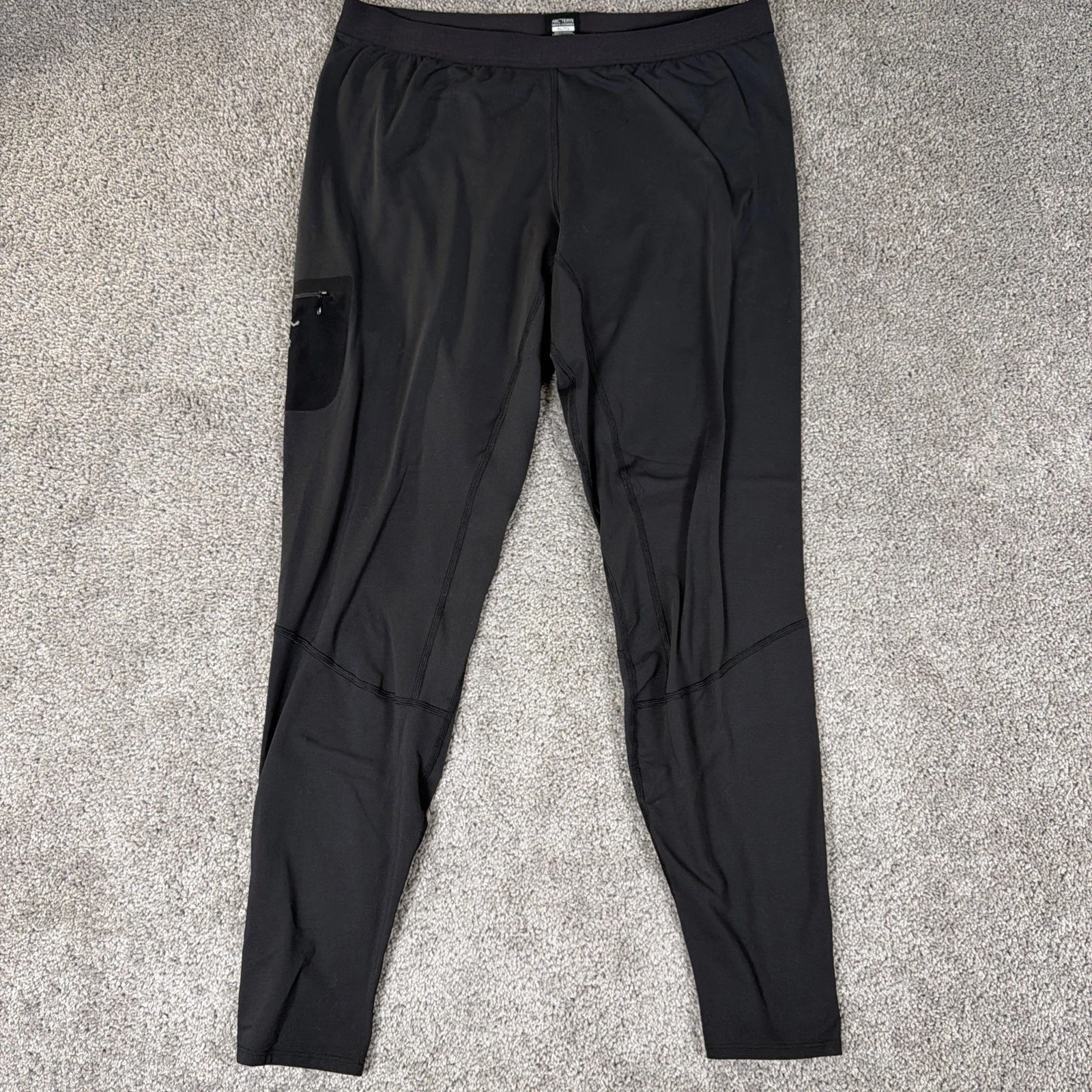 Arc'Teryx Rho AR Baselayer Bottoms Pants Mens XL Black Outdoor Active Hiking