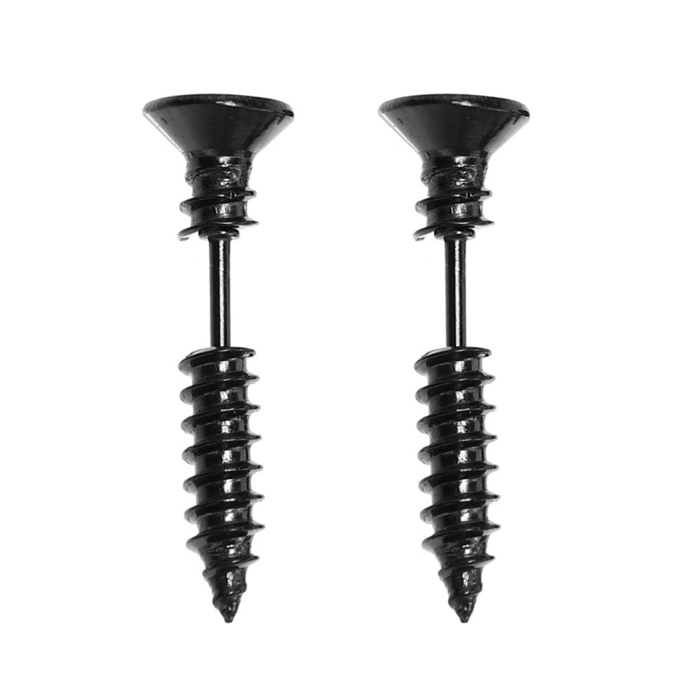 1 Pair Screw Ear Studs Stainless Steel Punk Screw Earrings Cartilage ...