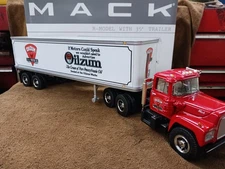 NEW OILZUM MOTOR OIL HUGE R MACK DUAL TANDEMS METAL TRACTOR TRAILER FIRST GEAR