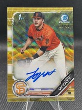 2019 Bowman Draft Chrome Pick Gold Wave Refractor 18/50 Logan Wyatt Auto