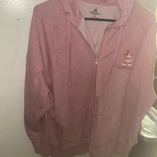 Disneyland Resort Full Zip Hooded Sweatshirt Women s 2XL Embroidered Mickey Pink