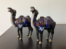 2 Cloisonne Kamele China Emaille Figuren Vintage 15,5cm Asiatika