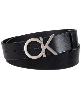 Calvin Klein Men's Casual CK Monogram Cut Out Belt Deep Black X-Large