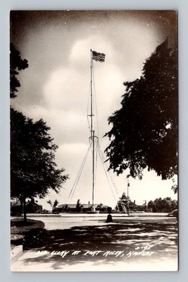 Postcard KS Fort Riley Kansas Old Glory Flag Real Photo RPPC