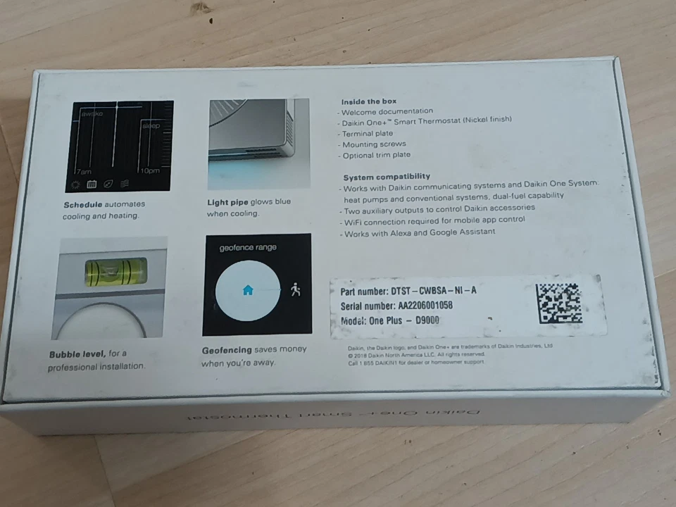 Daikin One+ Thermostat Programmable Auto Switching - D9000 - Image 2 of 4