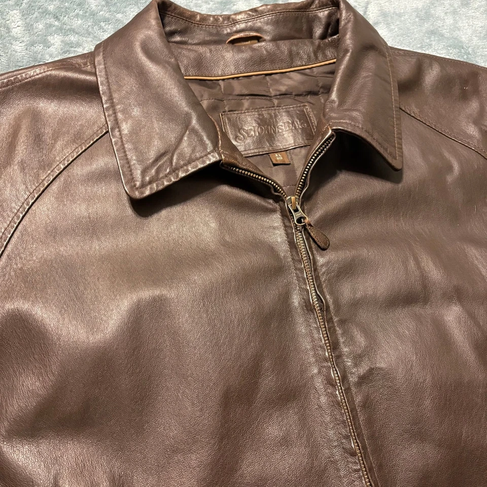 Chaqueta Abrigo Forrada Marrón Gamuza Cuero Genuino Premium St. John's Bay Para Hombre Foto 2 de 4