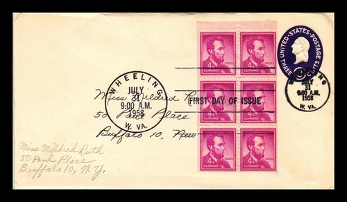 US COVER ABRAHAM LINCOLN 4C BOOKLET FIRST DAY ISSUE COMBO DUAL CANCEL