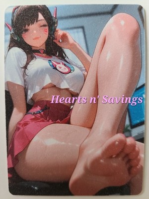 Overwatch DVA Sexy Waifu  Sexy Feet Card Goddess Story ACG OCG