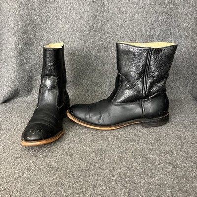 VTG 60s BF Goodrich Roper Work Boots Mens 8 D Black Leather MADE IN USA ISSUES