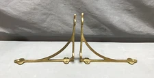 Vintage Pair Small 7x8 Victorian Brass Shelf Support Brackets Old 1518-25B